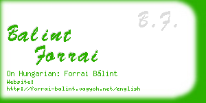 balint forrai business card
